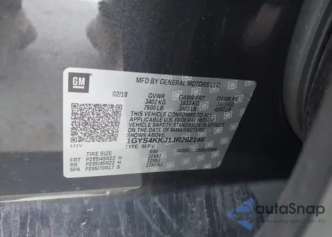 2018 Cadillac Escalade Esv Platinum из США, поврежденный, VIN 1GYS4KKJ1JR262146